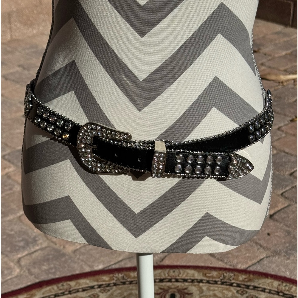 Black Rhinestone Belt